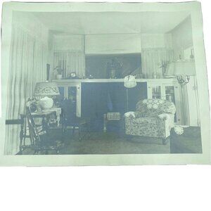 1930s Interior Living Room  Fireplace Gramophone Columbus Ohio Photo Art Deco